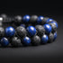 PERLENARMBAND LAPISAZULI & LAVASTEIN 6MM