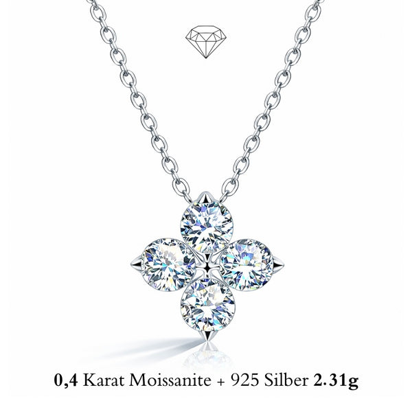 925 SILBER 0,40 KARAT MOISSANIT KETTE DAMEN BLOOM
