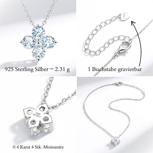 925 SILBER 0,40 KARAT MOISSANIT KETTE DAMEN BLOOM