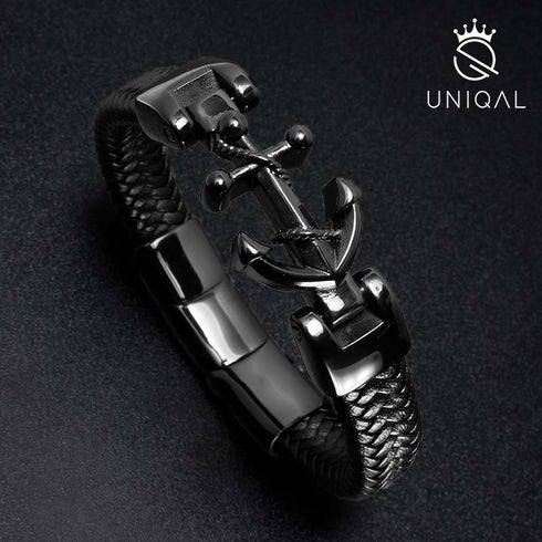 Lederarmband mit Anker Herren anchor bracelet uniqal