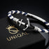 Herren Ankerarmband mit blau weißem Segeltau, Edelstahl Anker und hochwertiger Geschenkbox
