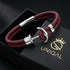 Herren Ankerarmband mit bordeauxfarbenem Leder, Edelstahl Anker und elegantem maritimem Design