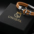 Herren Ankerarmband aus braunem Leder mit glänzendem Edelstahl Anker und maritimem Design