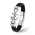 Anker anchor lederarmband herren ship bracelet silver uniqal