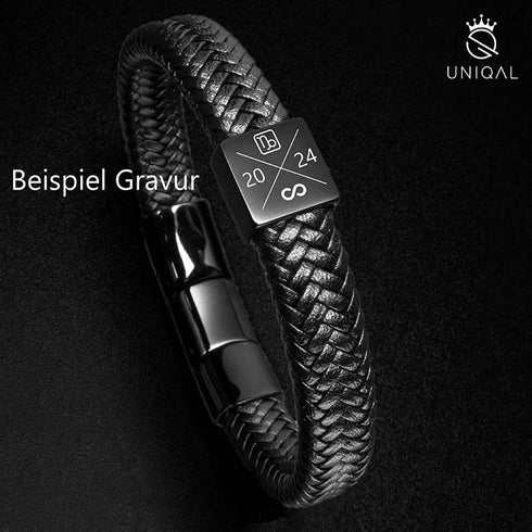 Personalisiertes Lederarmband Herren mit Gravur Namen Initialen