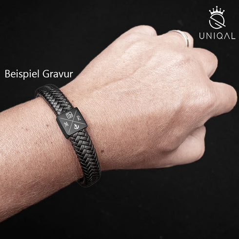 Personalisiertes Lederarmband Herren mit Gravur Namen Initialen