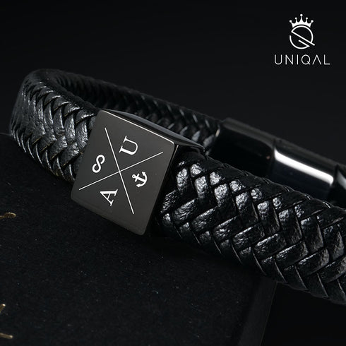 Personalisiertes Lederarmband Herren mit Gravur Namen Initialen