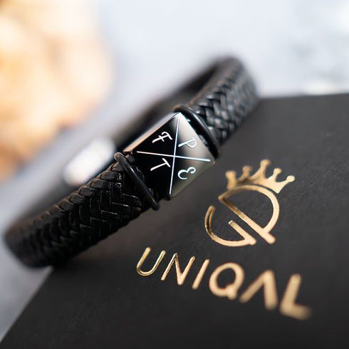 Personalisiertes Lederarmband Herren mit Gravur Namen Initialen