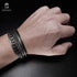 Lederarmband herren schwarz uniqal