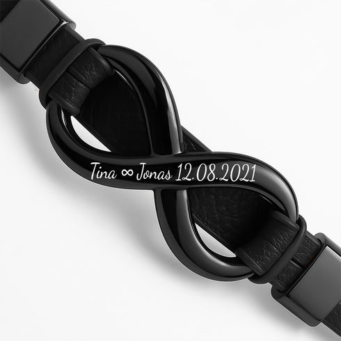 Armband Herren Gravur Infinity personalisierbar uniqal