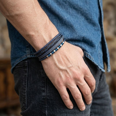 BLUE BRICS am Handgelenk Jeans – Casualstil, individuell gravierbar Uniqal