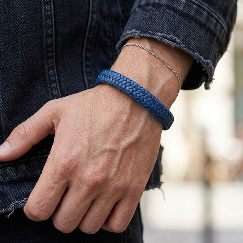 BLUE MARINE Casuallook mit Jeans – individuell gravierbar Echtleder Uniqal