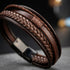 Geflochtenes Lederarmband für Herren in Braun als elegantes Accessoire für jeden Anlass