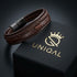 Elegantes braunes Lederarmband für Herren mit geflochtenem Lederdesign als stilvolles Accessoire