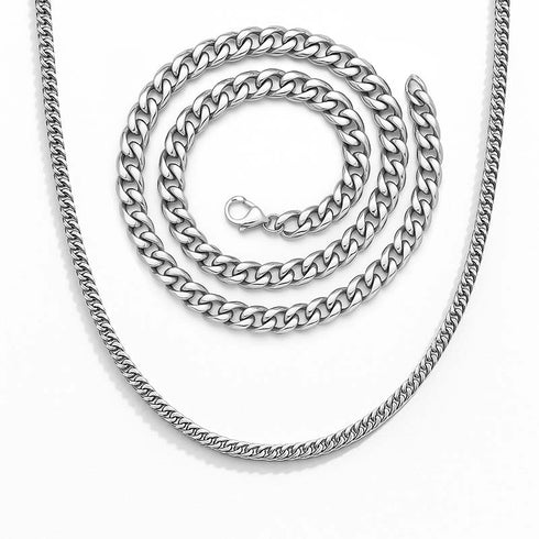 Cuban Link Chain Herren – massive Panzerkette aus Edelstahl in Silber, 60 cm