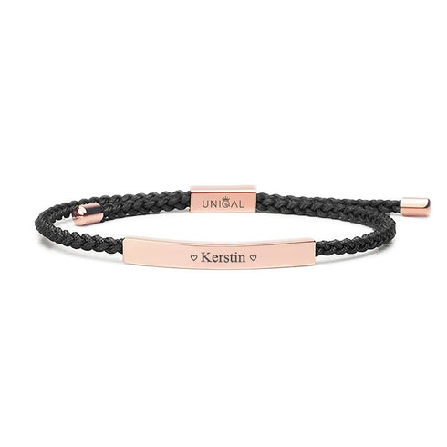 Personalisiertes Lederarmband mit Gravur rose gold