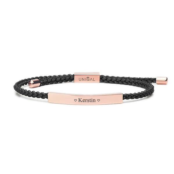 Personalisiertes Lederarmband mit Gravur rose gold