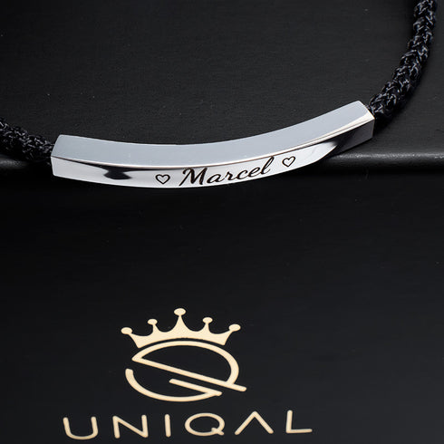 Peronalisiertes Armband Herren und Damen shwarz uniqal