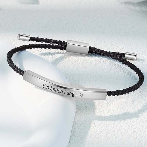 Peronalisiertes Armband Herren und Damen shwarz uniqal