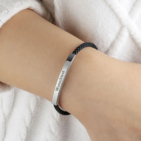 Peronalisiertes Armband Herren und Damen shwarz uniqal