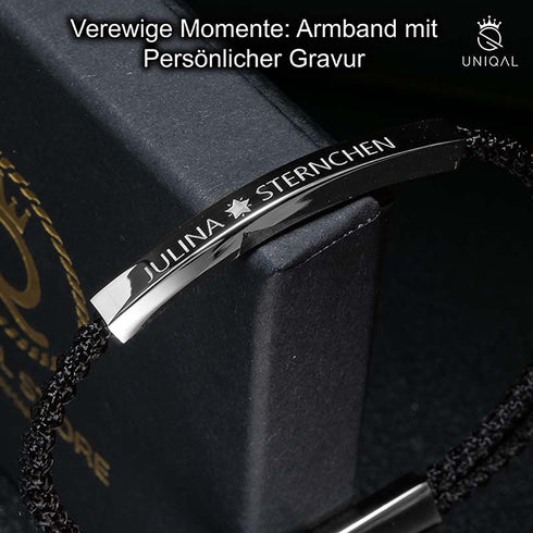 Peronalisiertes Armband Herren und Damen shwarz uniqal