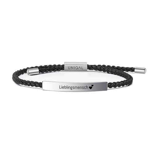 Peronalisiertes Armband Herren und Damen shwarz uniqal