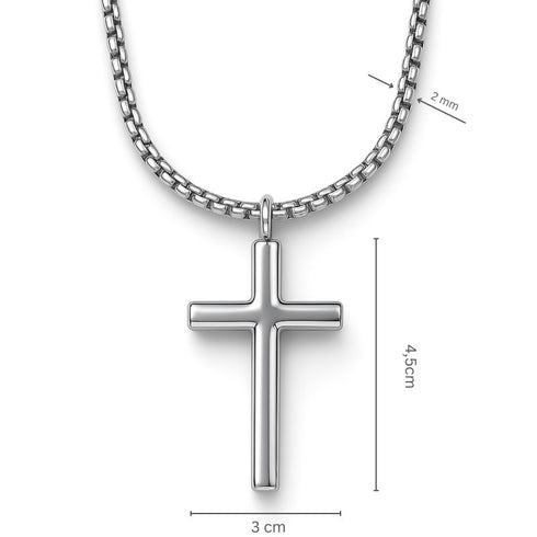 kreuzkette silber uniqal personalisierbar anhängergrösse