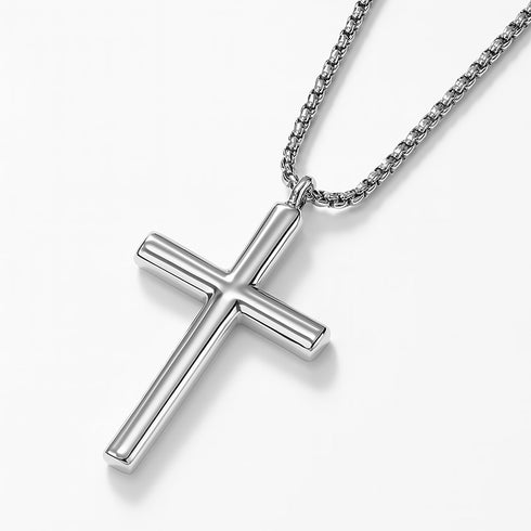 kreuzkette silber uniqal gravierbar titan massiv maskulin edelstahl anhänger