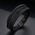Premium schwarzes Herren Lederarmband mit Lavastein Naturstein Perlen und geflochtenem Leder Design