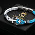 Blaues Herren Armband mit Anker Symbol, Segeltau Design und hochwertigem Edelstahl Verschluss