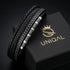 BLACK BRICS Lederarmband auf Uniqal Geschenkbox – Wunschgravur, Echtleder schwarz