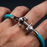 Hochwertiges Herren Armband mit Edelstahl Anker und blauem geflochtenem Segeltau