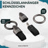 Personalisierter schwarzer Autoschlüsselanhänger, individuell gestaltbar mit Autokennzeichen, Automarken-Logo oder Wunschtext, perfekt als persönliches Geschenk für jeden Anlass.