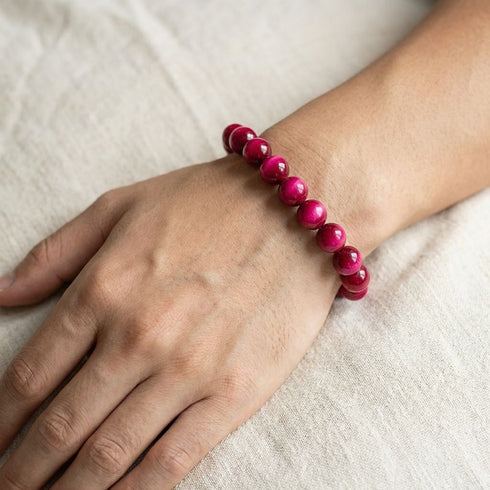 Edelsteinarmband aus pinkem Korund – individuelles Zeichen, emotionale Tiefe