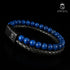 Lapis spekularis leder armband blau herren uniqal