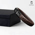 Braunes Unisex-Armband „DESIRE“ – echtes Leder, fein verarbeitet, perfektes Geschenk für Männer uniqal Geschenkverpackung