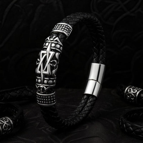 Davidstern Schmuckarmband aus echtem Leder, markantes Design mit spirituellem Symbol und hochwertiger Verarbeitung uniqal