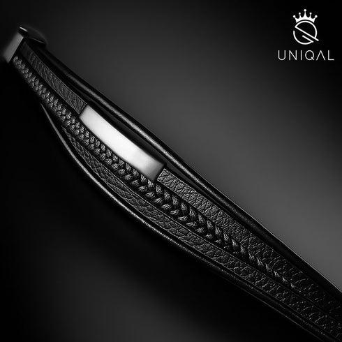 Personalisiertes Lederarmband mit Gravur silber herren uniqal