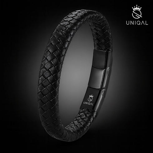 DESTINY by Uniqal – tiefschwarzes, geflochtenes Herren-Armband im zeitlosen Design.