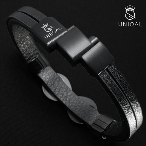 Lederarmband mit gravur und zirkonia steine