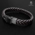 Braunes lederarmband herren geflochten personalisierbar
