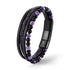 Lederarmband amethyst herren uniqal fancy bracelet