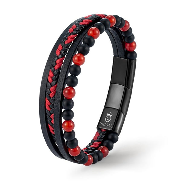 perlenarmband herren agate stein uniqal