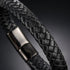 Lederarmband mit Gravur für Herren aus schwarzem Leder mit stilvoller Premium Verarbeitung