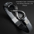 INFINITY BLACK Lederarmband mit Gravur – personalisiertes Unendlichkeitsarmband mit Namen, schwarzes Echtleder, Uniqal