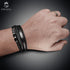 Lederarmband Personalisiert mit Gravur Herren schwarz