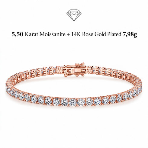 TENNISARMBAND MOISSANIT ROSE