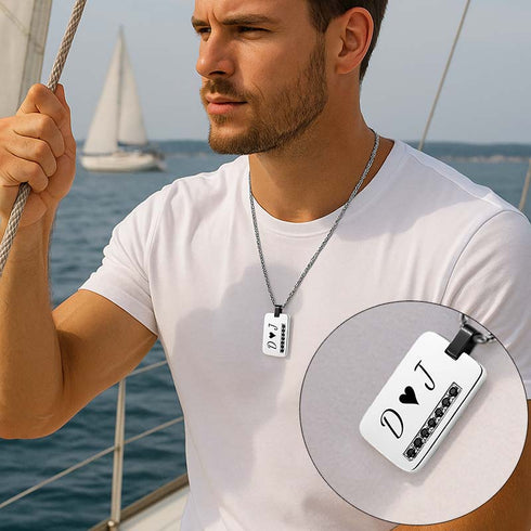 Black Zirkonia Namenskette Silber Edehlstal mit Gravur