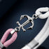 Nautisches Herrenarmband mit Edelstahl Anker Anhänger und elegantem Segeltau in Rosa und Weiß