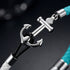Nautisches Armband für Herren mit Edelstahl Anker und blauem Segelseil im maritimen Stil